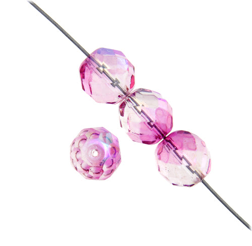 Fire-Polished 6mm Round Bead Strands - Two-Tone