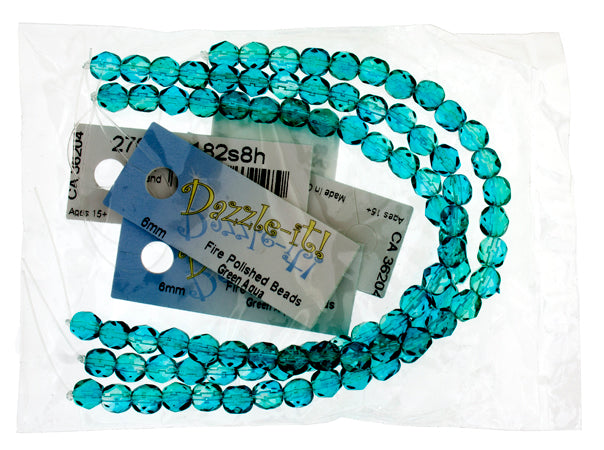 Fire-Polished 6mm Round Bead Strands - Two-Tone