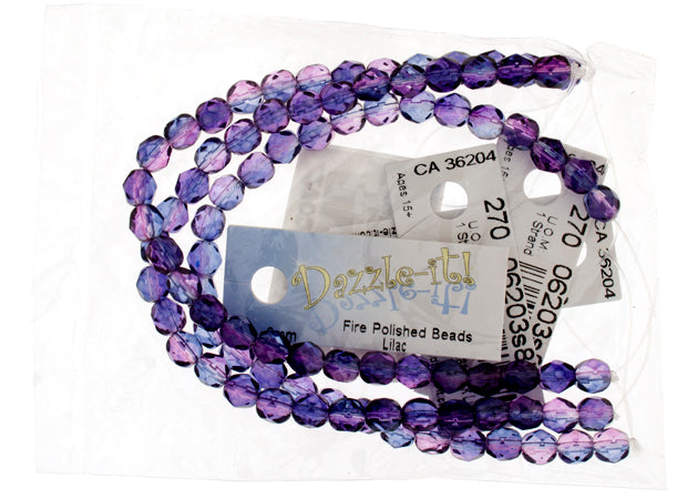 Fire-Polished 6mm Round Bead Strands - Two-Tone