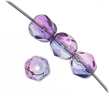 Fire-Polished 6mm Round Bead Strands - Two-Tone