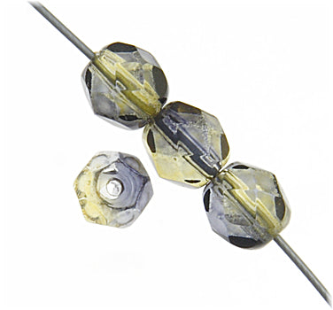 Fire-Polished 6mm Round Bead Strands - Two-Tone