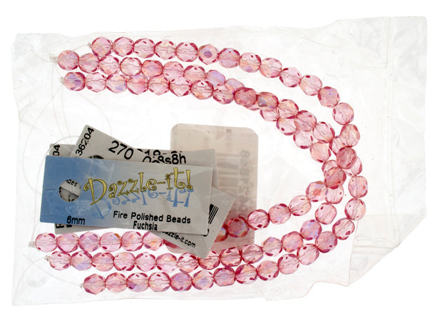 Fire-Polished 6mm Round Bead Strands