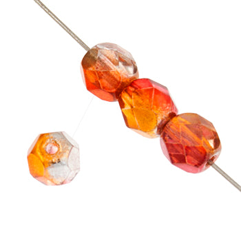 Fire-Polished 6mm Round Bead Strands - Two-Tone