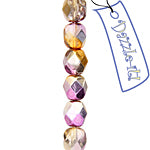 Fire-Polished 6mm Round Bead Strands - Two-Tone