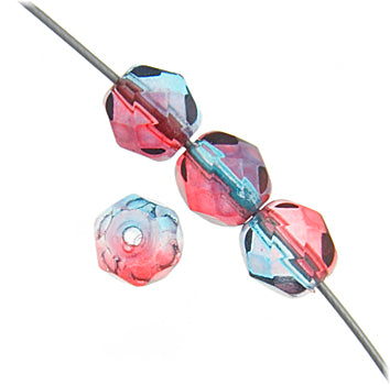 Fire-Polished 6mm Round Bead Strands - Two-Tone