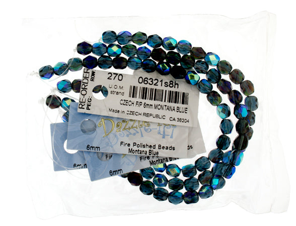 Fire-Polished 6mm Round Bead Strands