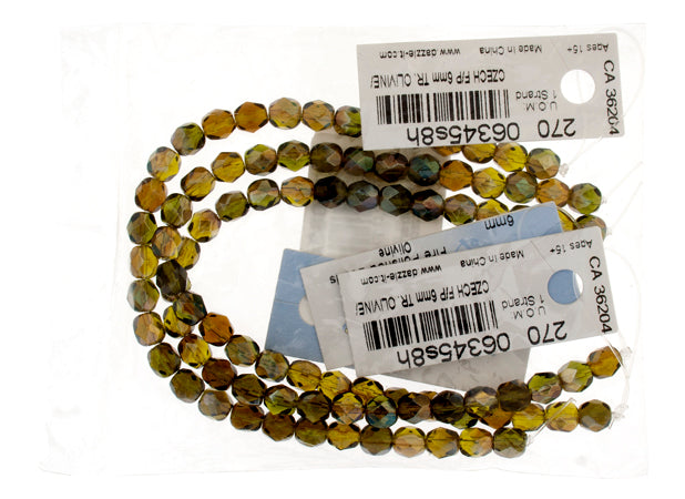 Fire-Polished 6mm Round Bead Strands