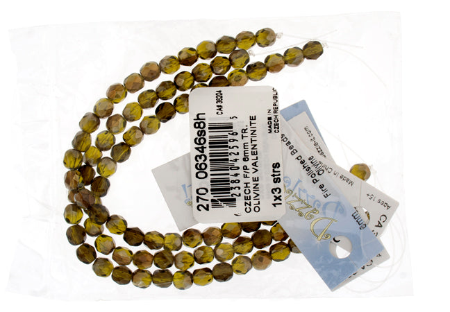 Fire-Polished 6mm Round Bead Strands