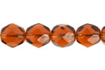 Fire-Polished 7mm Round Beads - Brown/Topaz Shades