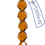 Czech Fire-Polished Round Bead 8mm Strands - Brown Shades