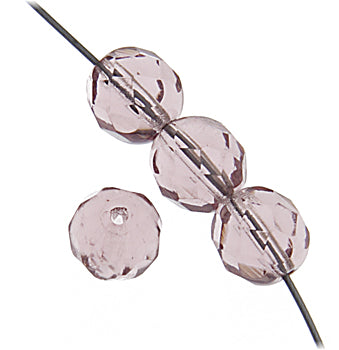 Czech Fire-Polished Round Bead 8mm Strands - Pink/Purple Shades