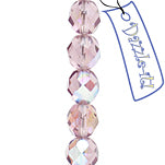 Czech Fire-Polished Round Bead 8mm Strands - Pink/Purple Shades