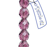 Czech Fire-Polished Round Bead 8mm Strands - Pink/Purple Shades