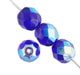 Czech Fire-Polished Round Bead 8mm Strands - Blue Shades