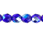 Czech Fire-Polished Round Bead 8mm Strands - Blue Shades