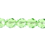 Fire-Polished 8mm Round Beads - Transparent Green Shades
