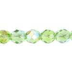 Fire-Polished 8mm Round Beads - Transparent Green Shades