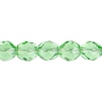 Fire-Polished 8mm Round Beads - Transparent Green Shades