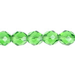 Fire-Polished 8mm Round Beads - Transparent Green Shades