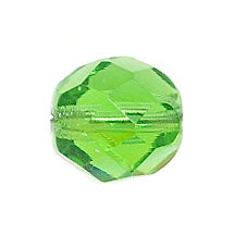 Fire-Polished 8mm Round Beads - Transparent Green Shades