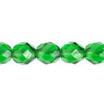 Fire-Polished 8mm Round Beads - Transparent Green Shades