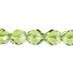 Fire-Polished 8mm Round Beads - Transparent Green Shades