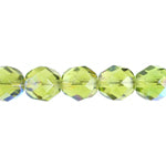 Fire-Polished 8mm Round Beads - Transparent Green Shades