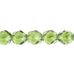 Fire-Polished 8mm Round Beads - Transparent Green Shades