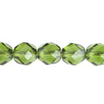 Fire-Polished 8mm Round Beads - Transparent Green Shades