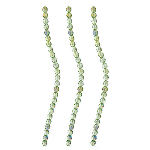 Fire-Polished 8mm Round Beads - Transparent Green Shades