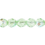 Fire-Polished 8mm Round Beads - Transparent Green Shades