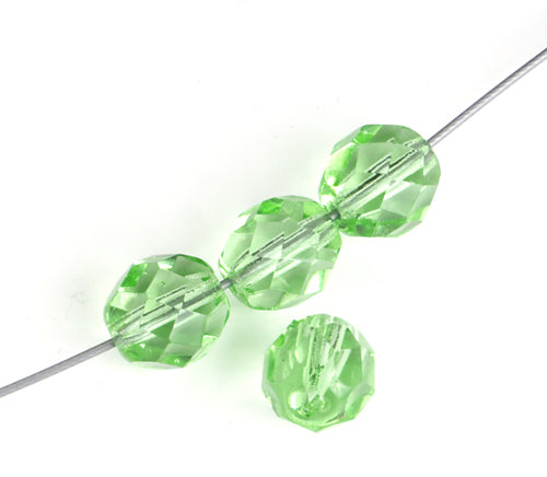 Fire-Polished 8mm Round Beads - Transparent Green Shades