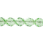 Fire-Polished 8mm Round Beads - Transparent Green Shades