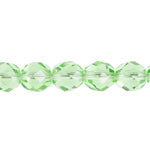 Fire-Polished 8mm Round Beads - Transparent Green Shades