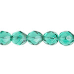 Fire-Polished 8mm Round Beads - Transparent Green Shades