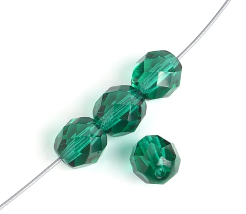 Fire-Polished 8mm Round Beads - Transparent Green Shades