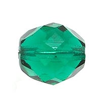 Fire-Polished 8mm Round Beads - Transparent Green Shades