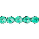 Fire-Polished 8mm Round Beads - Transparent Green Shades