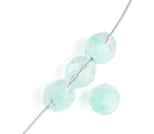 Fire-Polished 8mm Round Beads - Transparent Green Shades