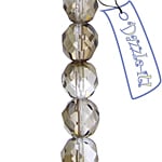 Czech Fire-Polished Round Bead 8mm Strands - Crystal/White Shades