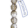 Czech Fire-Polished Round Bead 8mm Strands - Crystal/White Shades