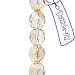 Czech Fire-Polished Round Bead 8mm Strands - Crystal/White Shades