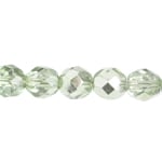 Fire-Polished 8mm Round Beads - Transparent Green Shades