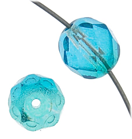 Czech Fire-Polished Round Bead 8mm Strands - Blue Shades