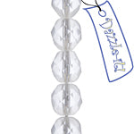 Czech Fire-Polished Round Bead 8mm Strands - Crystal/White Shades