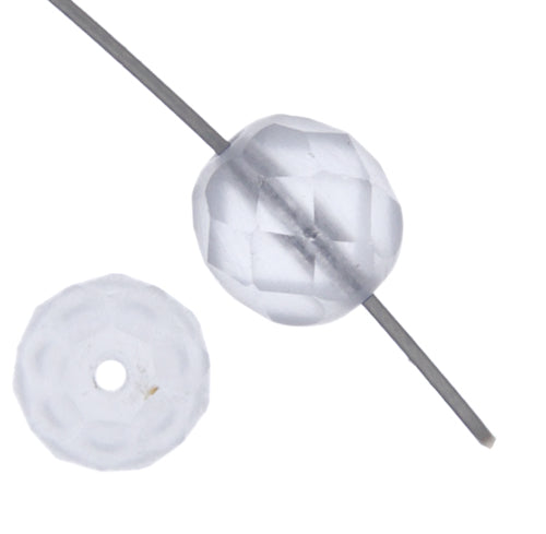 Czech Fire-Polished Round Bead 8mm Strands - Crystal/White Shades