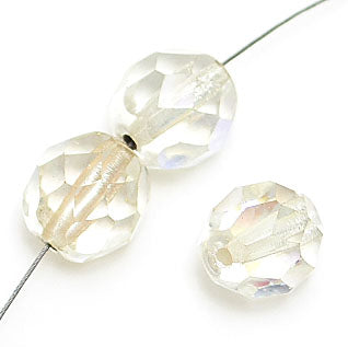 Fire-Polished 8mm Round Beads - Crystal Shades
