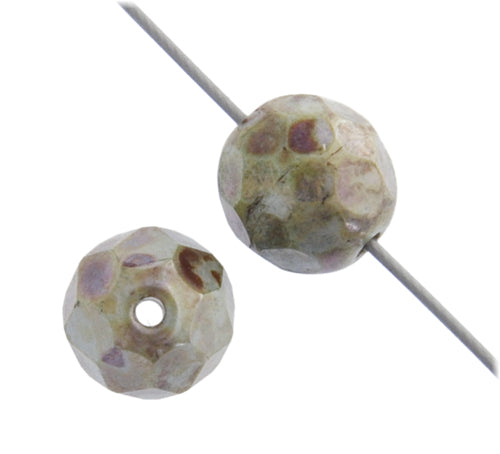 Fire-Polished 8mm Round Beads - Opaque Green Shades