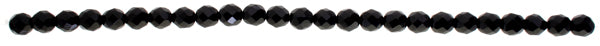 Czech Fire-Polished Round Bead 8mm Strands - Black/Metallic Shades