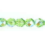 Fire-Polished 8mm Round Beads - Transparent Green Shades
